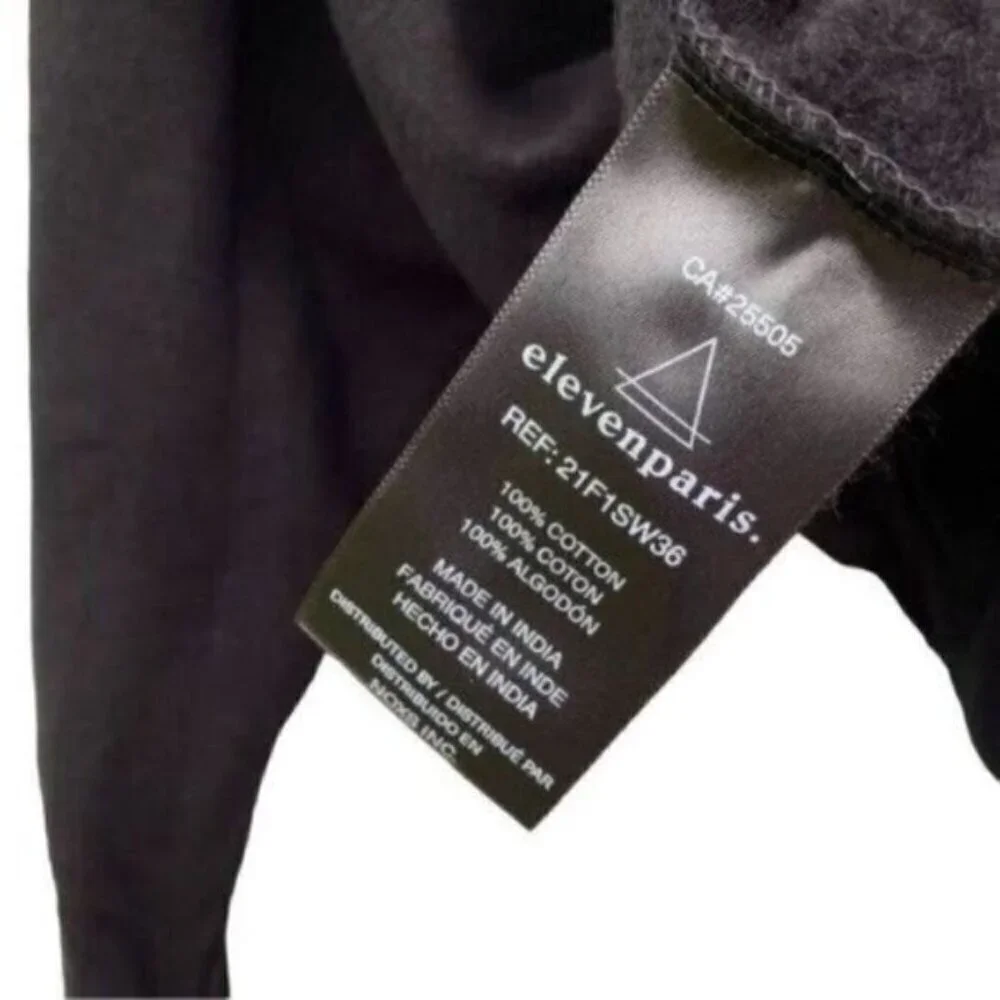 Eleven Paris Mens Black Hoodie Jacket New Medium